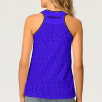 Zagzag Chevron Pattern Electric Blue Tank Top