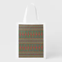 Southwest Sagebrush Green Geometric Design Grocery Bag