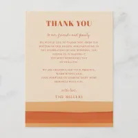 Retro Watercolor Stripes Terracotta Thank You  Postcard