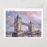 Modern Watercolour Of Tower Bridge, London Postcard