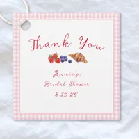 Gingham Brunch Bridal Shower Light Pink Thank You  Favor Tags