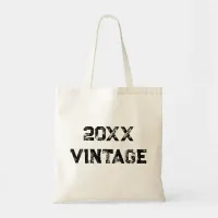 Custom Vintage Any Year Simple Grunge Typography Tote Bag