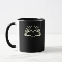 Skeleton Hands Heart Funny Halloween Men Women Kid Mug