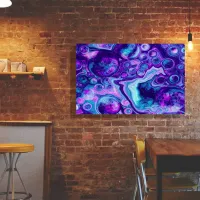 Purple, Blue, Pink Bokeh Marble Fluid Art 