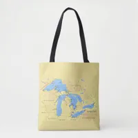 Great Lakes of North America Tote Bag