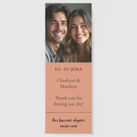Wedding photo quote terracotta thank you favor bookmarks