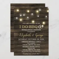 Rustic Chic Barn Wood I Do BBQ Rehearsal Dinner Invitation