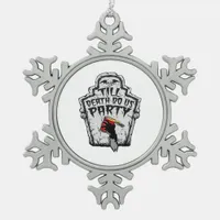 Till Death Do Us Party Halloween Classic Style Snowflake Pewter Christmas Ornament