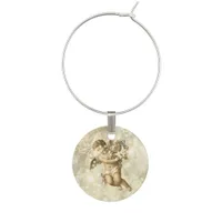Vintage Angel Glittering Gold V3 ID136 Wine Charm