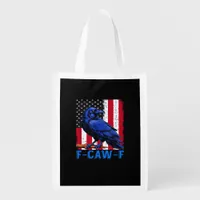 Crow Raven Funny F-Caw-F Minimal Clean Grocery Bag