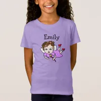 Cute Purple Fairy Whimsical Folk Art T-Shirt