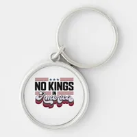 No Kings In America USA Patriotic Design Keychain