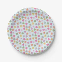 Pastel Candy Hearts Paper Plates – Cute Valentine'