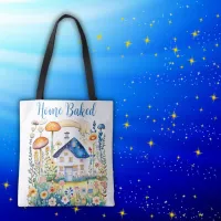 Monogrammed Cottagecore Home with Mushrooms | Tote Bag