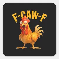 Crow Humor F-Caw-F Gothic Funny Retro Cool Square Sticker