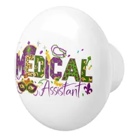 Medical Assistant - Mardi Gras Ceramic Knob