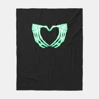 Skeleton Hands, Heart, Xray Halloween Costume Fleece Blanket