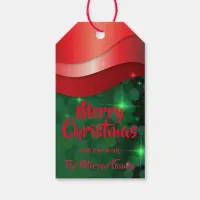 Merry Christmas Glam Luxury Shiny Red and Green Gift Tags