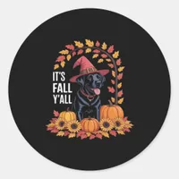 It’s Fall Y’all Halloween Autumn Funny Quote Classic Round Sticker