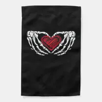 Skeleton Hands With Heart Classic Garden Flag