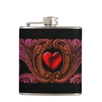 Goth Purple Ornament With Heart Flask