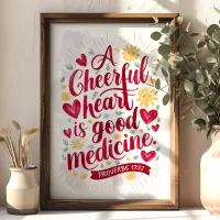 A Cheerful Heart Proverbs 17:22 Christian Wall Art