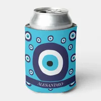 Evil Eye Blue and White Nazar Pattern Can Cooler