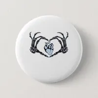 Skeleton Heart Hands Clean Graphic Mood Button