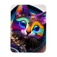 Colorful Fantasy Cat Magnet