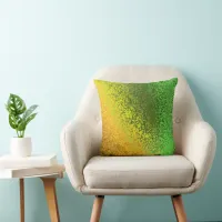 Shades of Green and Gold Pattern Throw Pillow