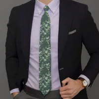 Eucalyptus Watercolor Pattern Neck Tie