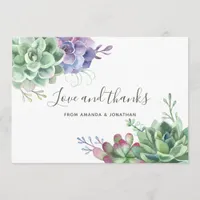 Watercolor Desert Cactus Succulents Wedding Thanks Thank You Card