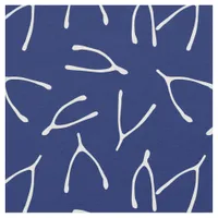 Wishbone Navy Blue and White Pattern Fabric