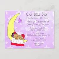 Our Little Star Girl's Baby Shower Invitation Postcard