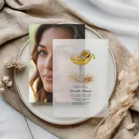 Tropical Passionfruit Cocktail Beach Bridal Shower Vellum Invitations