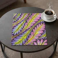 Colorful Abstract Neon Pink Purple Botanical Jigsaw Puzzle