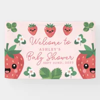 Kawaii Strawberry Baby Shower Welcome Banner