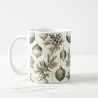 Sage Green and Gold Christmas Ornaments Coffee Mug