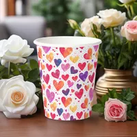 Colorful Watercolor Hearts Mother's Day Paper Cups