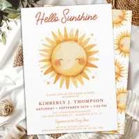 Hello Sunshine Boho Gender Neutral Baby Shower Invitation