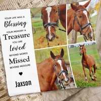 Marble Horse Pet Memorial Photo Fleece Blanket
