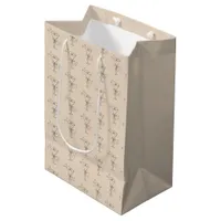 Trendy Chic Espresso Martini Neutral Brown Beige Medium Gift Bag