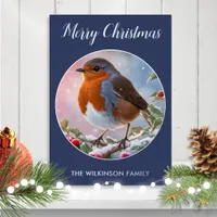 Robin Redbreast Traditional Wildlife Foil Holiday Card