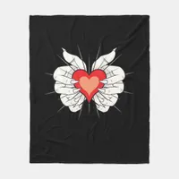 Skeleton Hands Heart Classic Aesthetic Fleece Blanket