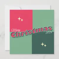 Retro Large Letter Christmas Photo Card