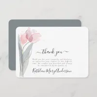 3.5x5" Watercolor Tulip Funeral Memorial Thank You