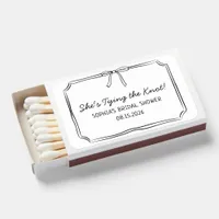 "Tying the Knot" Black & White Bow Bridal Shower Matchboxes