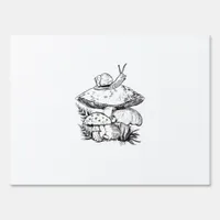 Cottagecore Goblincore Mushroom Snail Sign