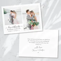 Love and thanks Script Photo Wedding Thank You Card