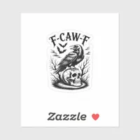 Halloween F-Caw-F Bird Crow Women Men Trendy Casua Sticker